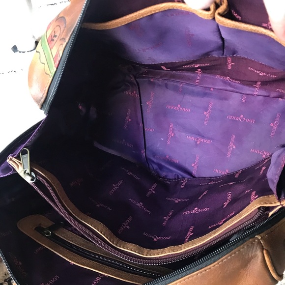 Anuschka Leather Satchel Crossbody Purse - Picture 11 of 15